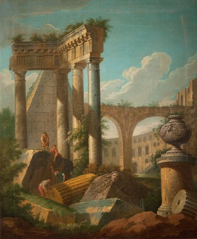 Classical Scene - Ruined Temple by Giovanni Paolo Pannini